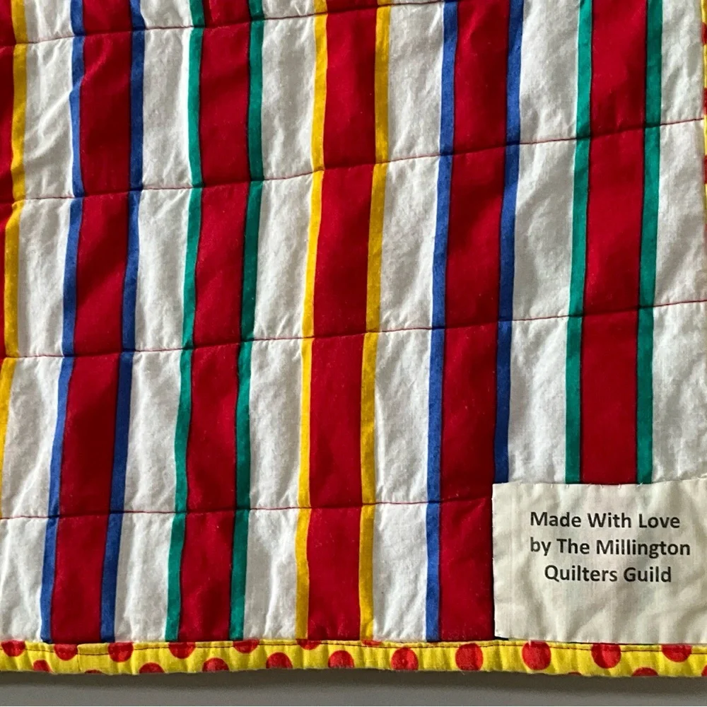 Handmade Quilted Circus Clown Theme Baby Toddler Blanket Quilt Reversible